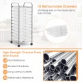 Rolling Storage Cart Organizer with 10 Compartments and 4 Universal Casters - Gallery View 10 of 66